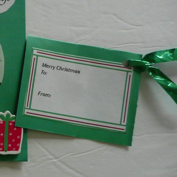 Handmade Christmas Tree Card + Gift Tag Blank Greeting Xmas - Picture 4 of 4